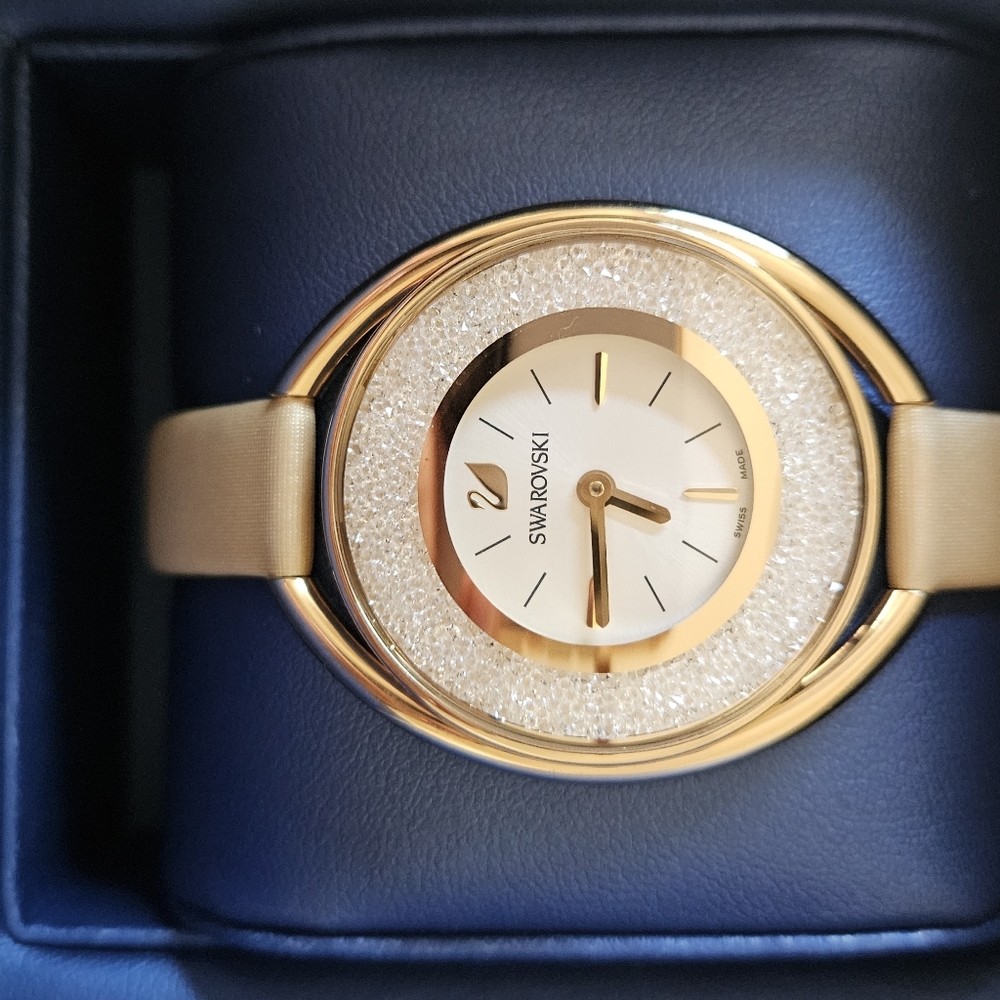 Swarovski Crystalline Oval Rose Gold-Tone Ladies Watch